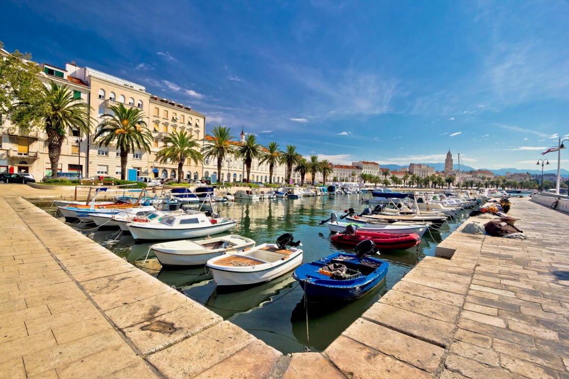 Adriatic city of Split seafront view, tourist destination in Croatia, Dalmatia