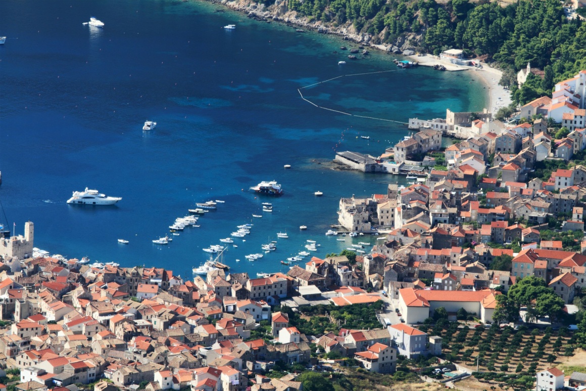 'aerial view to the Vis town in Croatia' - Split